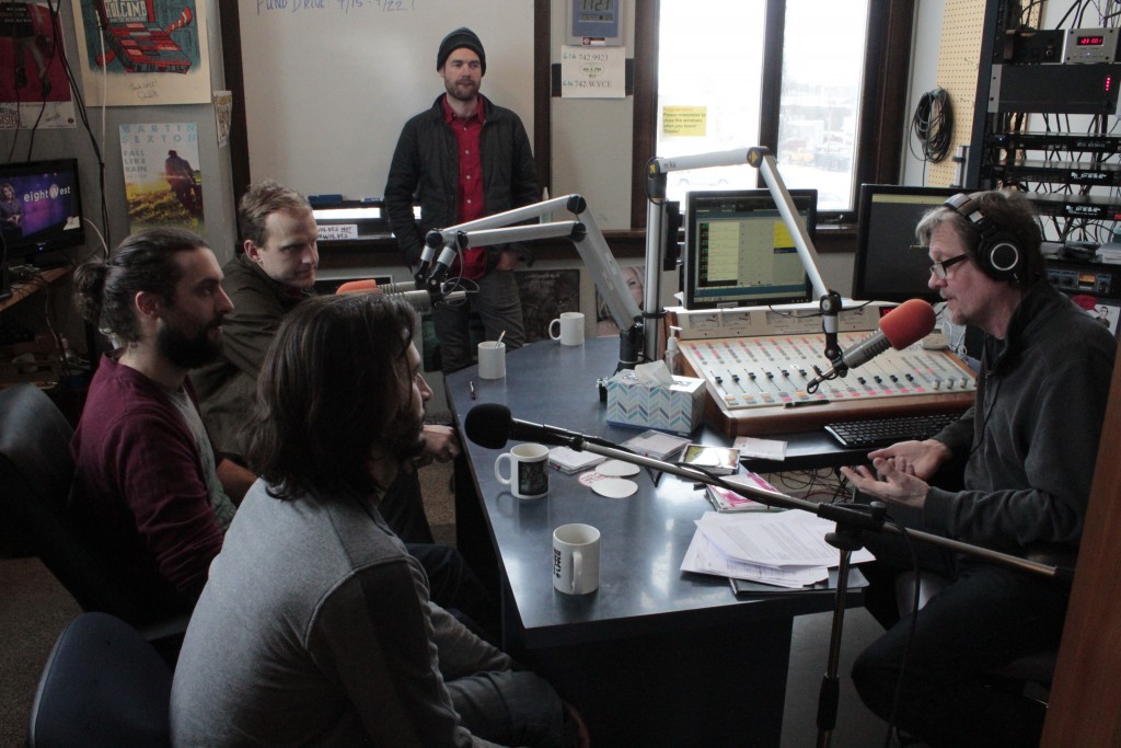 On the Air: Public Access with Local Spins on WYCE host John Sinkevics. (Photo/Anna Sink)